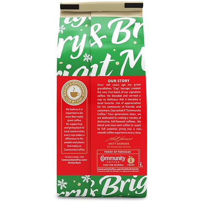 Community Coffee Christmas Blend Ground Coffee, Medium Roast, 12 oz Bag (Pack of 6)