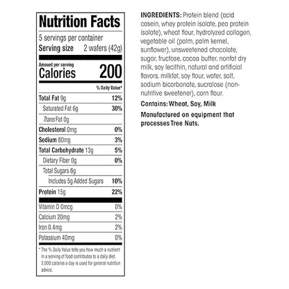 WonderSlim Protein Wafer Snack Bar, Mocha, 200 Calories, 15g Protein, 0mg Cholesterol (5ct) (Pack of 2)