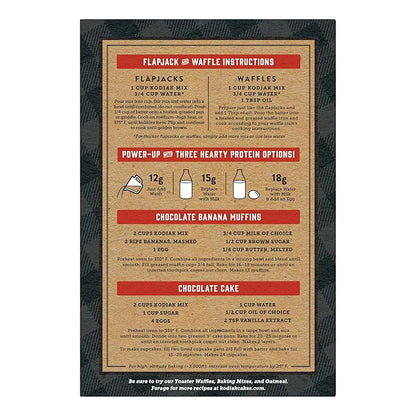 Kodiak Cakes Protein Pancake Power Cakes, Flapjack and Waffle Baking Mix, Dark Chocolate, 18 Ounce (Pack of 6)