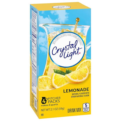 Crystal Light Sugar-Free Lemonade Naturally Flavored Powdered Drink Mix 48 Count Pitcher Packets