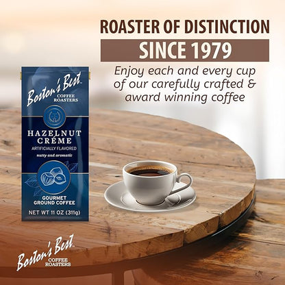 Boston’s Best Coffee - Hazelnut Creme Flavored Delicious Gourmet Coffee, Premium Ground - 11 oz. / 311 g Bag
