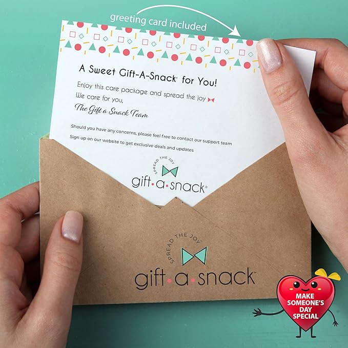 Gift A Snack - Thanksgiving, Holiday, Christmas Stocking Stuffer Healthy Snack Box Care Package + Greeting Card (30 Count) Birthday Treats Gift Basket, Nutritious Granola Breakfast Bars