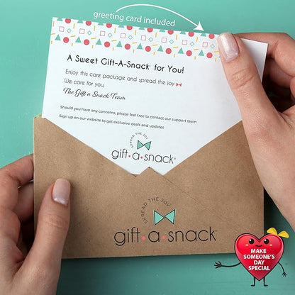 Gift A Snack - Thanksgiving, Holiday, Christmas Stocking Stuffer Healthy Snack Box Care Package + Greeting Card (40 Count) Birthday Treats Gift Basket, Nutritious Granola Breakfast Bars