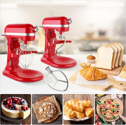 Stainless Steel 3 Piece kit Attachments，Dough Hook 6 Wire Whisk Flat BeaterCompatible with KitchenAid 5-6QT Mixer，Bowl Lift Stand Mixer Accessory，Rust Resistant，Dishwasher Safe