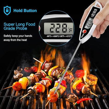 Meat Food Thermometer, Digital Candy Cooking Thermometer, Kitchen Cooking Thermometer Instant Read for BBQ Grill, Oil, Milk, Bath Water, Deep Fry, Candle Temperature