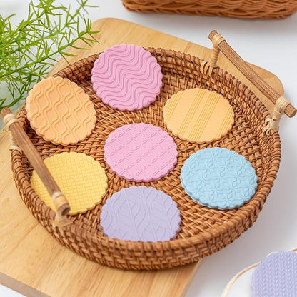 KALAIEN 3 Pack Cookie Embosser Set, Fondant Impression Mats Acrylic Embosser for Fondant Stamps, Texture Sheets for Polymer Clay, Chocolate, Cupcake Topper, Fondant Molds-Style 2