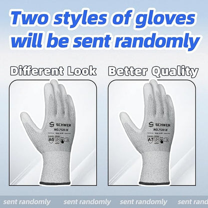 Schwer 12 Pairs ANSI A6 Cut Resistant Gloves CR7120 Cut Proof Work Gloves, Touchscreen, for Men and Women Used for Woodworking, Glass Cutting, Construction, Cargo Handling, Car Repair, S
