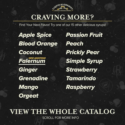 Liquid Alchemist Falernum Syrup for Cocktails - Real Ingredients Make our Falernum Cocktail Syrup a Great Mixer for any Tiki Drink - Our Drink Mixer is Non-GMO Gluten Free & Vegan (12.7 oz)