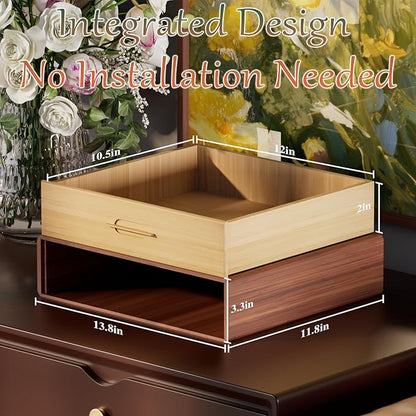 Wooden Kcup Holder for Counter,Tea and Nespresso Coffee Pod Storage Drawer,Nespresso K Cup Organizer,Keurig Pod Holder Organizer,Nespresso Coffee Bar Accessories