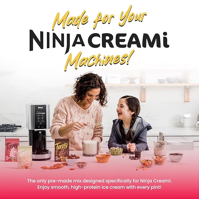 TASTI High-Protein Ice Cream Mix - Strawberry Flavor Low Sugar Ice Cream Powder - Made for Ninja Creami, Soft Serve Mix with 25g Protein, <1g Sugar, 4g Net Carbs