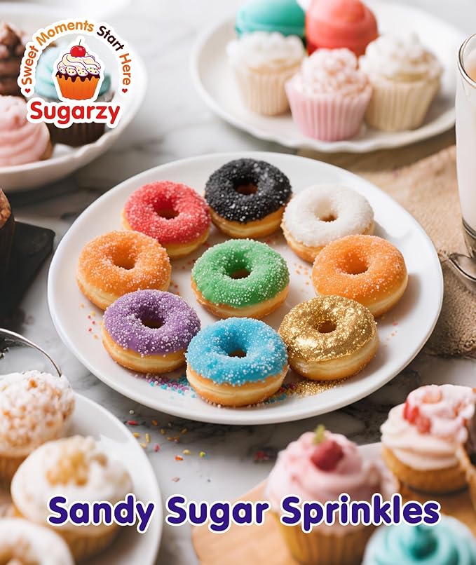 Edible Purple Sanding Sugar Sprinkles,Edible Crystals for Cake Decorating,150g/5.3oz,christmas Coarse Sugar Sprinkle Mix for Baking,Cookies,Ice Cream,Fondant Cake,Caramel Apples,Cupcakes,Desserts Topper Decoration Supplies