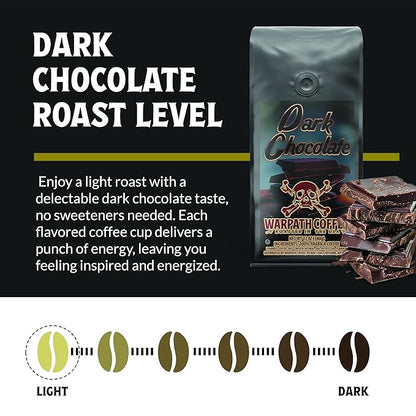 Warpath Coffee Light Roast Whole Bean Coffee, Dark Chocolate Blend, High Caffeine, Extra Strong Roasted 100% Arabica Coffee Whole Beans, Rich Aroma, Full Bodied Intense Cup, Created by Navy SEALs 12oz