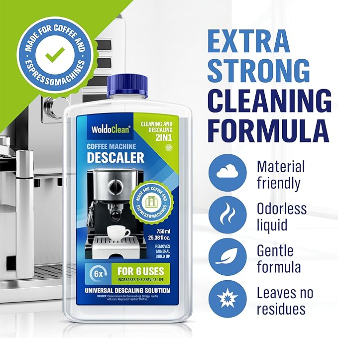 Descaler Solution for Coffee Maker 25.4 oz (6 uses) - compatible with compatible with Keurig, Nespresso, Breville, Ninja, Cuisinart