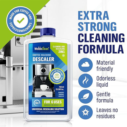 Descaler Solution for Coffee Maker 25.4 oz (6 uses) - compatible with compatible with Keurig, Nespresso, Breville, Ninja, Cuisinart