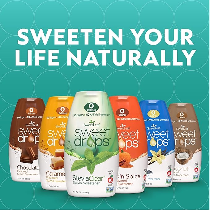 SweetLeaf Sweet Drops Coconut Stevia Liquid Sweetener - Flavor Foods, Keto Coffee with Sugar Free, Zero Calorie, Non-Glycemic Response SweetLeaf Stevia Drops, 1.7 Fl Oz Ea (Pack of 6)