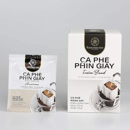TRUNG NGUYEN LEGEND FUSION BLEND Signature Hand Drip Coffee Bag, Single-Served Pour Over Coffee, Portable Filter Bag for Travelling, Camping, Rich Flavourful Taste (10 Packets/Box)