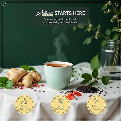 Tea Leaf & Co. Joyful 3 Pack Premium Tea Git Combo Box - Contains Sweet Hibiscus, English Breakfast Black & Turmeric Ginger Herbal Teas - Perfect for Premium Gifting (3Oz)