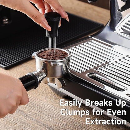 KitchenTour Espresso Accessories Kit 53.5mm, WDT Tool, Dosing Funnel and Puck Screen Set, 304 Stainless Steel Needle Coffee Distribution Stirrer, Portafilter Dosing Ring for Barista 53.5mm