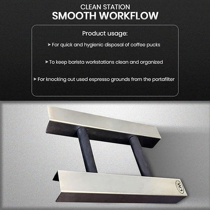 Rattleware Stainless Steel Knock Chute (15” x 11”) - Ideal for Slim Jim Garbage Can - Double-Sided, Heavy Duty Espresso Grounds Knock Box - Barista Essential for High-Volume Settings