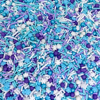 Sprinkles | Frozen in Sugar Sprinkle Mix | Blue Sprinkles | Confetti Sprinkles | Metallic Sprinkles | Snowflake Sprinkles | Cake Sprinkles (Pink purple blue)