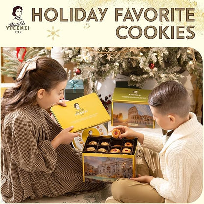 Matilde Vicenzi Roma Cookie Gift Tin - Italian Pastries & Cookies in Individually Wrapped Trays - Gourmet Gifts For Thanksgiving, Holidays, Corporate - Assorted Cookies in Italian Design Tin 32.5oz (920g)