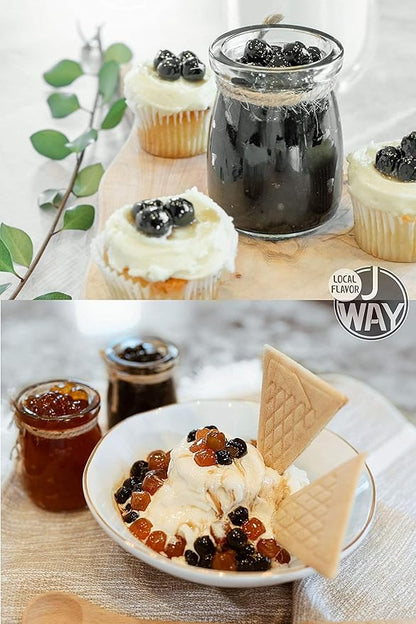 J WAY LOCAL FLAVOR BOBA Authentic Instant Tapioca Boba Pearls Bulk,60 Servings Black for Milk Tea,Smoothies and Desserts,Brown Sugar Flavor (Ready in Just 20 Seconds,No Preservatives,Gluten Free)