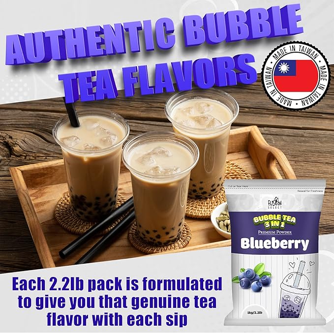 Fusion Select 2.2lb Boba Tea Powder Watermelon Bubble Tea Flavored-3-in-1 Drink Powder with Cream & Sugar - Instant Pre-Mixed Beverage for Hot or Cold Blends or Yummy Frappes