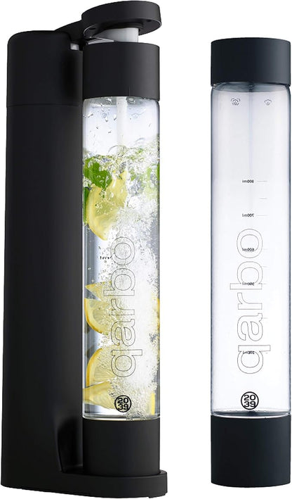 Twenty39 qarbo CLASSIC Sparkling Water Maker Machine - Soda Beverage Carbonator for Home, Seltzer & Carbonated Beverage Dispenser, Water Carbonation Fizz Maker (Matte Black)