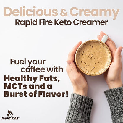 Rapid Fire Keto Creamer, Coffee Creamer with Grass Fed Butter, MCT Oil, Himalayan Pink Salt, Delicious Original Flavor, Energy Support, 2 Pack, 40 Servings