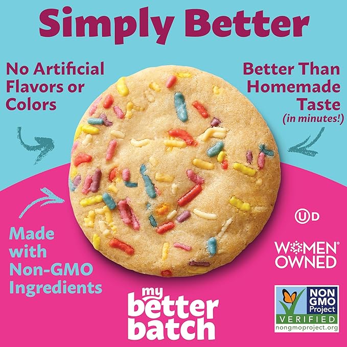 My Better Batch Celebration Cookie Mix, Gourmet Baking Mix for Homemade Taste, 4 Pack (Makes 64 Cookies Total)