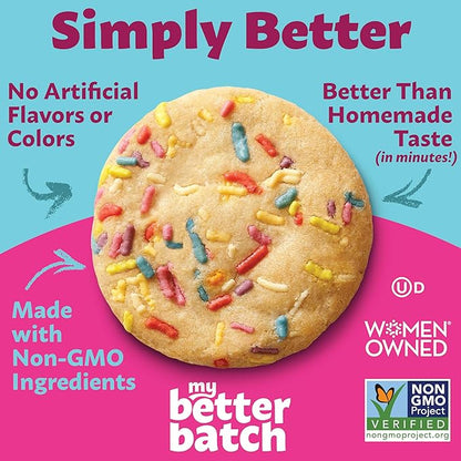 My Better Batch, Celebration Sprinkle Cookie Mix, Simple Cookie Recipe, Celebration Sprinkle Cookies, Makes 16 Large Cookies, Non GMO, Kosher, 16oz (Pack of 1)