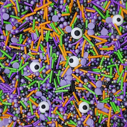 Halloween Sprinkles Monster Theme Eyes Cake Decorations Topper Edible Themed Sprinkles For Cookie Decorating, Chocolate Desserts, Cupcakes, Ice Cream 4.58OZ