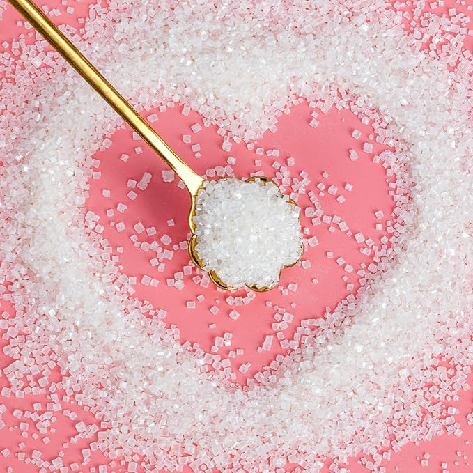 Christmas Edible White Sprinkles,Edible Sanding Sugar Crystals for Cake Decorating,150g/5.3oz,Sprinkle Mix for Cookies,Ice Cream,Fondant Cake,Caramel Apples,Cupcakes,Desserts,White Sugar Sprinkles