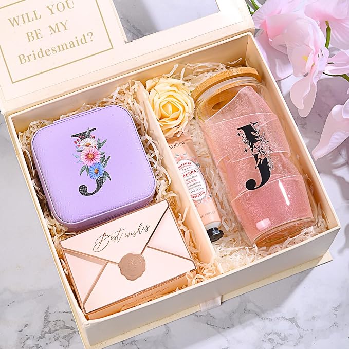 AYGXU Purple Glass Cup with Bamboo Lid and Straw - Teacher Appreciation Gift for Women - End of Year Gift - Aesthetic Travel Cup