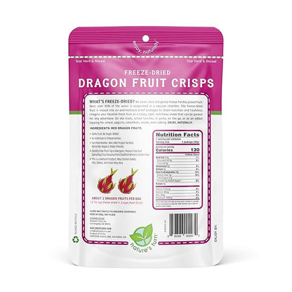 Nature’s Turn Freeze-Dried Fruit Snacks, Dragon Fruit Crisps, Pack of 2 (1.2 oz Each)