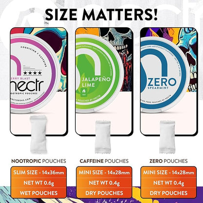 Nectr Energy Nootropic Pouches – Atomic Apple Flavored, Caffeine Pouches with Cognizin® Citicoline. Sugar-Free Brain Treats. Smooth, Sustained Focus & Energy Supplement - 1 Puck of 16pcs
