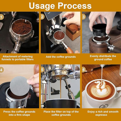 53mm Espresso Accessories,Wdt Tool espresso,Dosing Funnel And Coffee Puck Screen,Coffee Distributor,barista kit,0.4mm Stainless Steel 12pin Espresso Stirrer,With Additional 12 Replacement needles