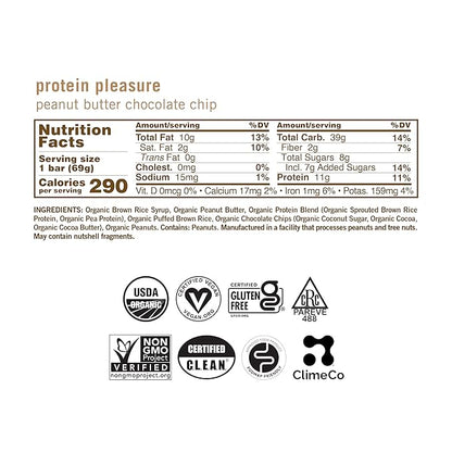 GoMacro MacroBar Organic Vegan Protein Bars - Peanut Butter Chocolate Chip (2.4 Ounce Bars, 12 Count)