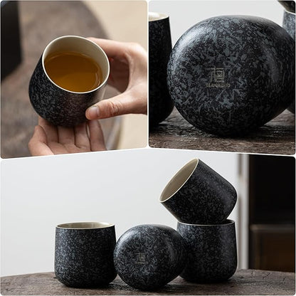 TEANAGOO Japanese Tea Set, Chinese Tea Sets, Porcelain Japanese Tea Cups, Chinese Gongfu Tea Set, Asian Tea Set for Adults, Japanese Teapot Set, 1 Teapot (700ml/25oz) + 6 Tea Cups(205ml/7.2oz), U1