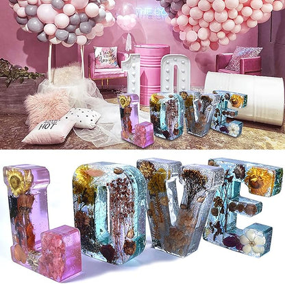 ESEDAGE 7 Inch Letter Resin Mold - 26 Pack English Alphabet Mold for Resin Casting & Soap Making