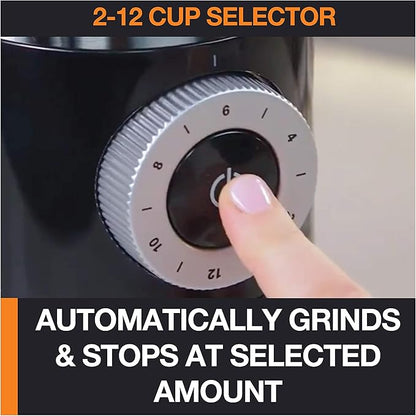 KRUPS Precision Burr Coffee Grinder: 12 Settings, 8 oz Capacity for Drip, French Press, Espresso, Pour Over, Cold Brew - Stainless Steel, 110W, Auto-Stop, Easy Clean