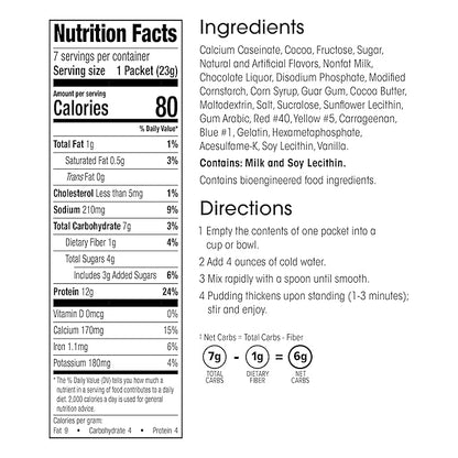 WonderSlim Protein Pudding, Chocolate Chip Marshmallows, Gluten Free, Low Carb (7ct)