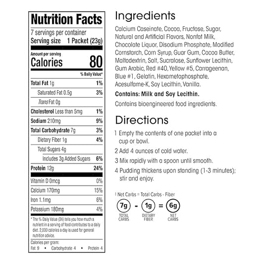WonderSlim Protein Pudding, Chocolate Chip Marshmallows, Gluten Free, Low Carb (7ct)