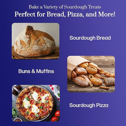 Complete Gluten Free Sourdough Starter Kit: Gluten Free 100+ Year Old Dehydrated Sourdough Starter, Sourdough Jar, Feeding Band, Cloth Cover, Spatula & Thermometer - Beginner Friendly Sourdough Kit