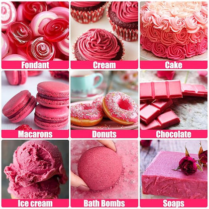 Oil Based Food Coloring for Chocolate - 50ml Rose Upgraded Edible Oil Based Food Dye for Cake Decorating, Baking, Candy Melts, Cookie, Icing Frosting, Fondant, Meringues - 1.69 Fl.Oz Bottles