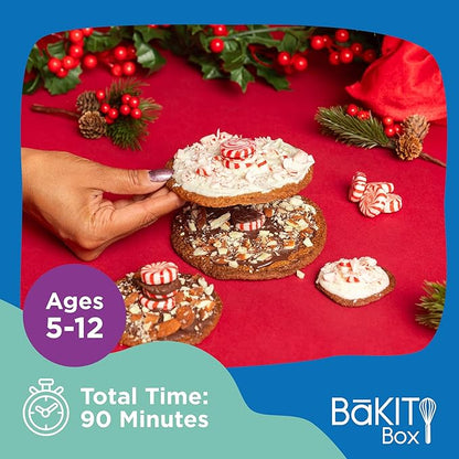BāKIT Box Holiday Peppermint Trees Kit for Kids | DIY Christmas Cookie Decorating Kit | Fun Gingerbread House Alternative, Great Gift for Boys and Girls