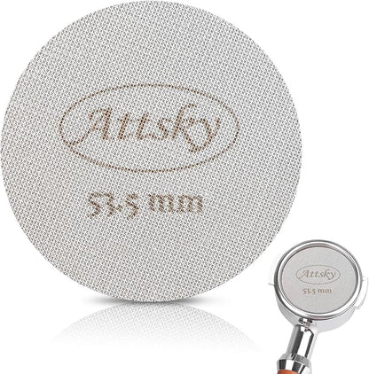 53.5mm Espresso Puck Screen, Espresso Filter for 54mm Portafilter Filter Basket, Reusable Espresso Screen with 1.7mm Thickness 150μm 316 Stainless Steel