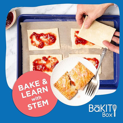 BāKIT Box Berry Blast-Off Tarts Baking Kit, STEM Rocket Activity + DIY Jam Pastries, Printed Recipe & Activity Guides, Great Gift for Boys & Girls