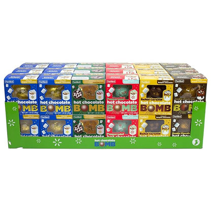 36 Pack Assorted Frankford Hot Chocolate Bombs - 18 Original Flavor, 6 Peppermint, 6 Double Chocolate, and 6 Salted Caramel Belgian Chocolate Hot Cocoa Melting Balls