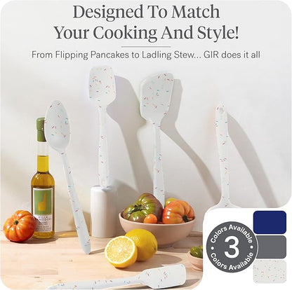 GIR: Get It Right 10 Piece Silicone Utensil Set - Ladle, Spatula, Flip, Spoon & Spoonula, Non-Stick, Heat Resistant, Dishwasher Safe, Silicone Kitchen Utensils, Baking Supplies